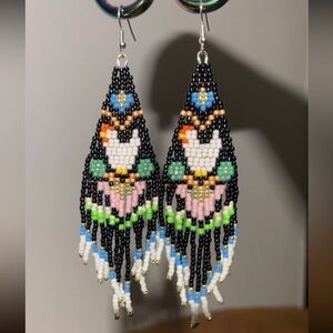 Chicken Set - Teal Flowers